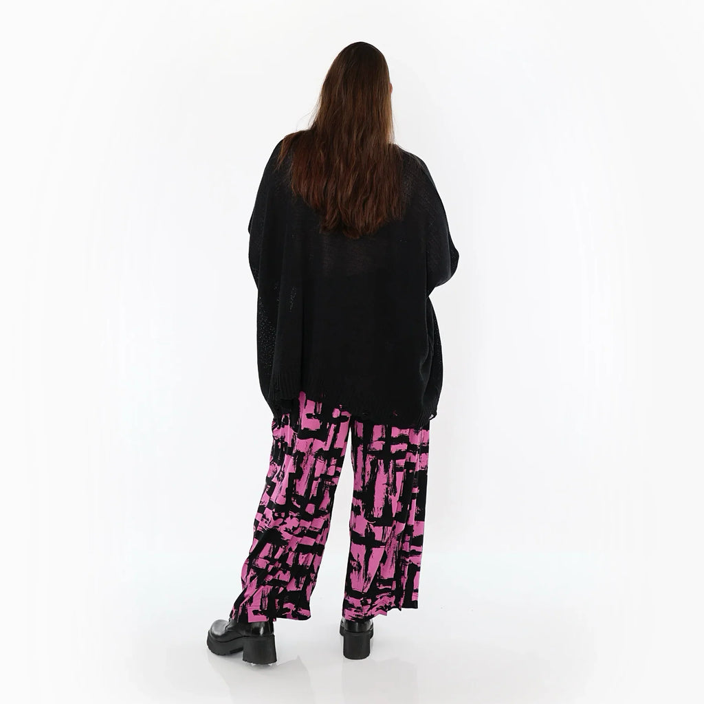 AKH Fashion 7007 Pantalon, Fuchsia-Noir