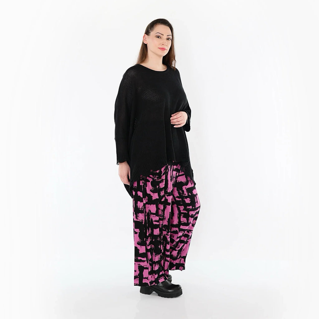 AKH Fashion 7007 Pantalon, Fuchsia-Noir