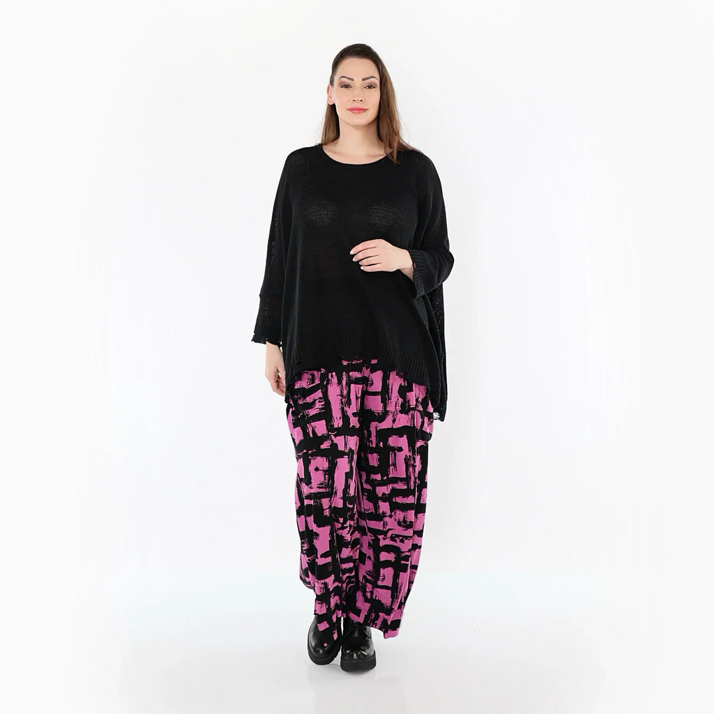 AKH Fashion 7007 Pantalon, Fuchsia-Noir