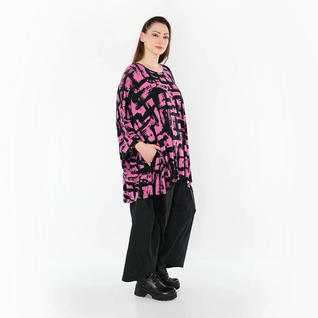 AKH Fashion 7116 Grand T-shirt, Fuchsia-Noir