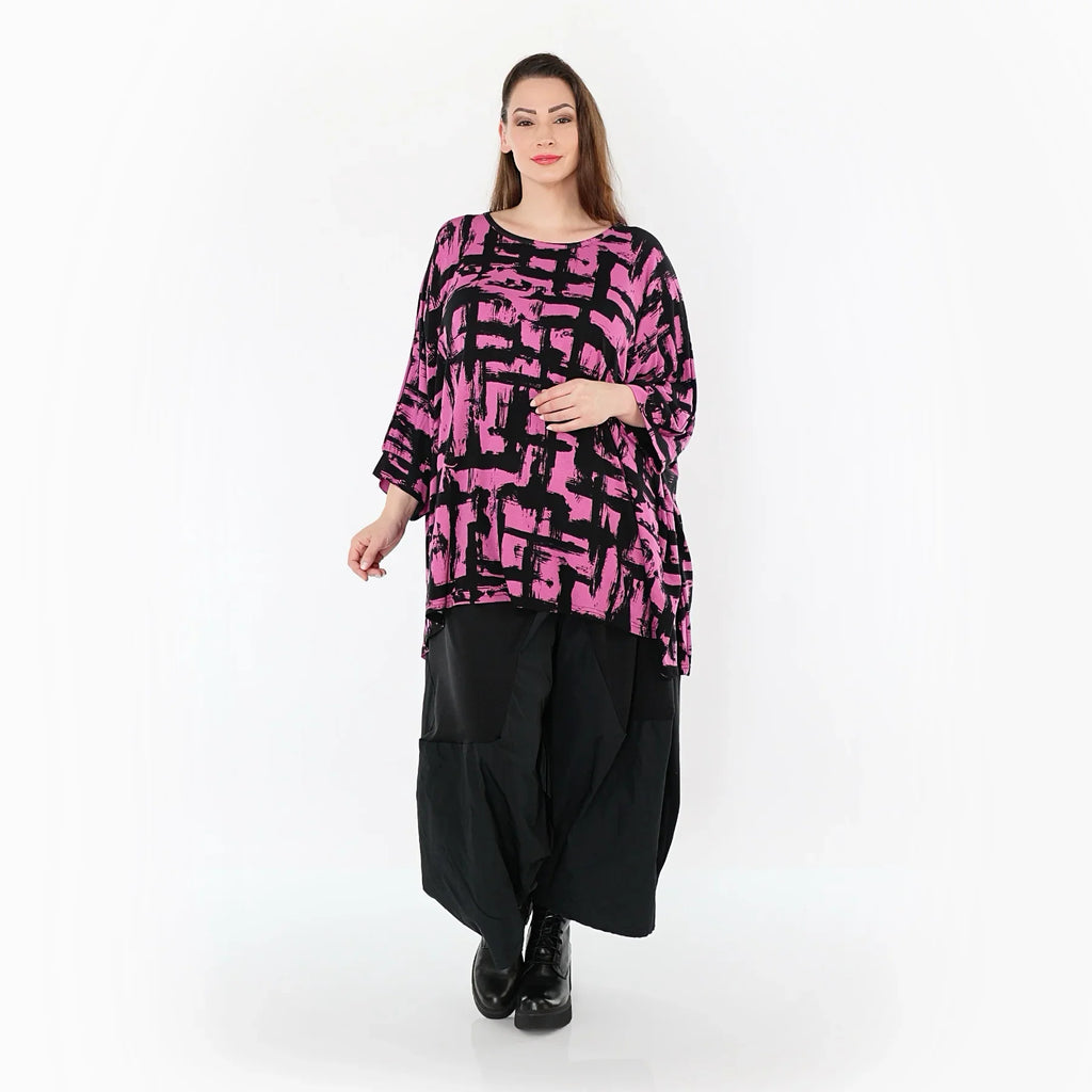 AKH Fashion 7116 Grand T-shirt, Fuchsia-Noir