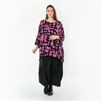 AKH Fashion 7116 Grand T-shirt, Fuchsia-Noir
