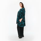 AKH Fashion 7116 grand t-shirt, pétrole-noir