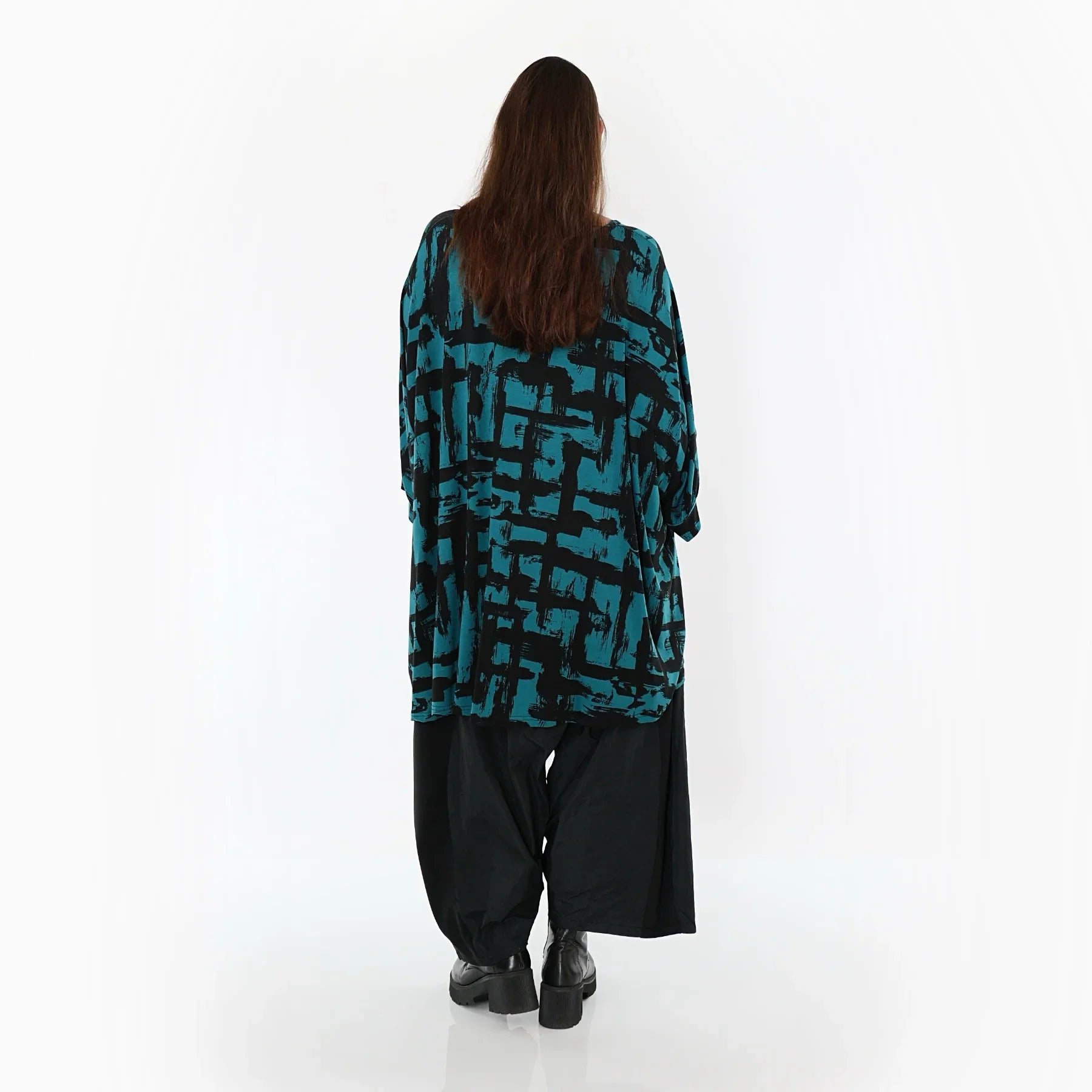 AKH Fashion 7116 grand t-shirt, pétrole-noir