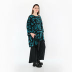 AKH Fashion 7116 grand t-shirt, pétrole-noir