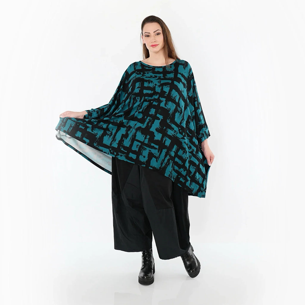 AKH Fashion 7116 grand t-shirt, pétrole-noir