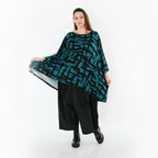 AKH Fashion 7116 grand t-shirt, pétrole-noir