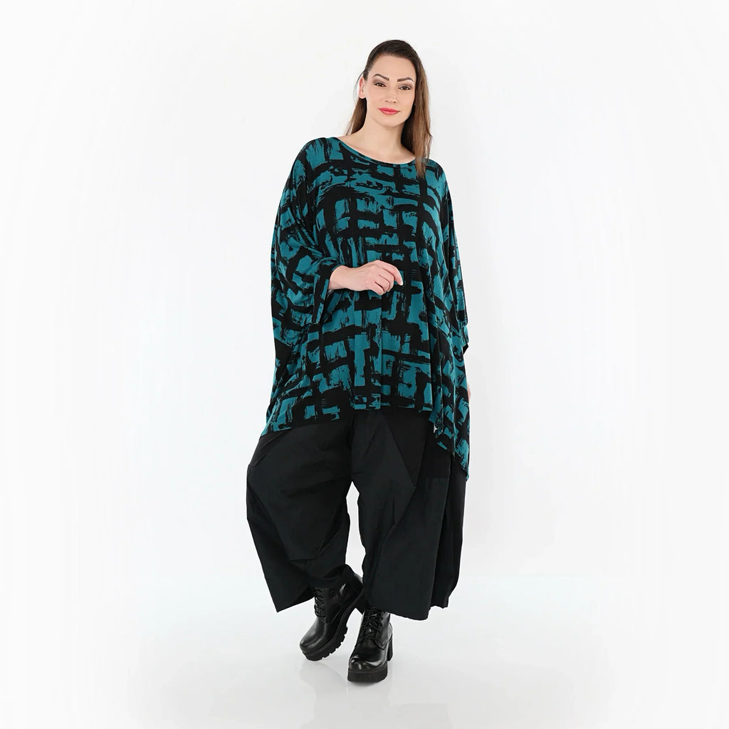 AKH Fashion 7116 grand t-shirt, pétrole-noir