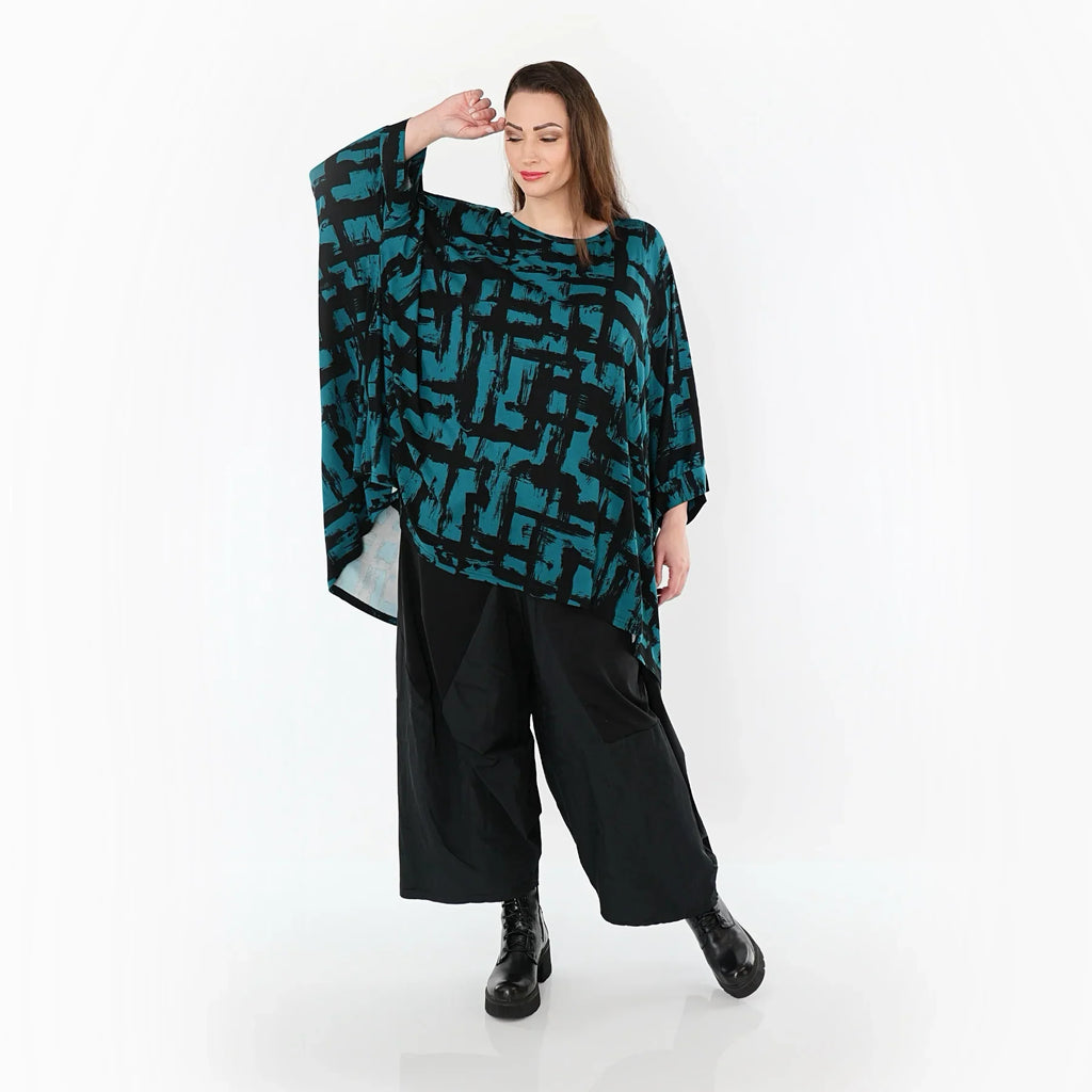 AKH Fashion 7116 grand t-shirt, pétrole-noir