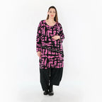 AKH Fashion 7126 Big Shirt, Fuchsia-Black