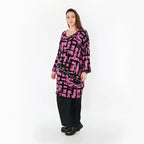 AKH Fashion 7126 Big Shirt, Fuchsia-Black