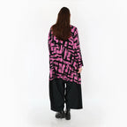 AKH Fashion 7126 Big Shirt, Fuchsia-Black