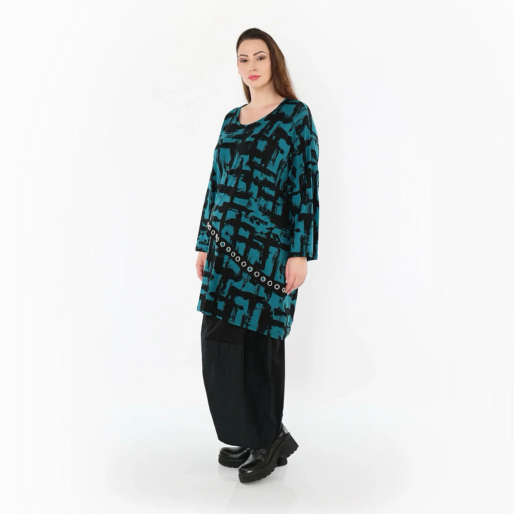 AKH Fashion 7126 Grande chemise, pétrole-noir