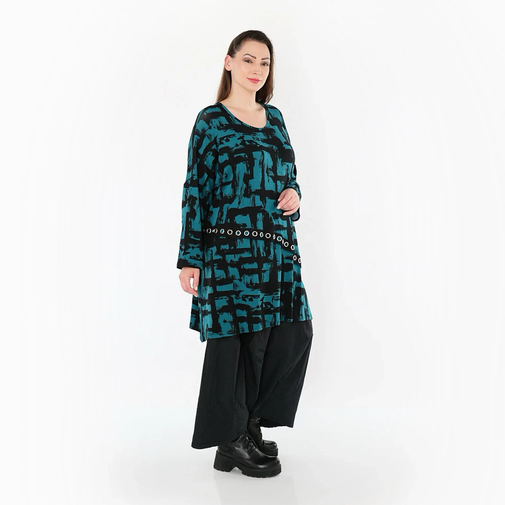 AKH Fashion 7126 Grande chemise, pétrole-noir