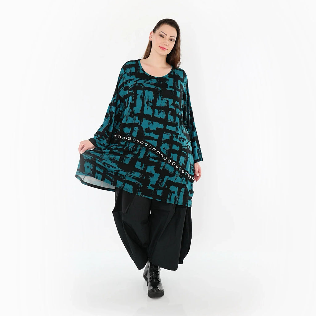 AKH Fashion 7126 Grande chemise, pétrole-noir