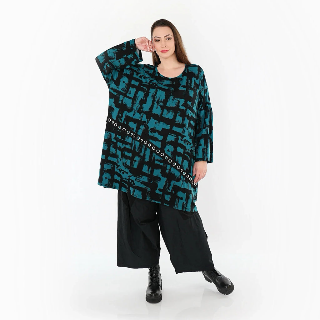 AKH Fashion 7126 Grande chemise, pétrole-noir