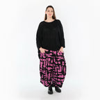 AKH Fashion 8069 Pantalon, Fuchsia-Noir
