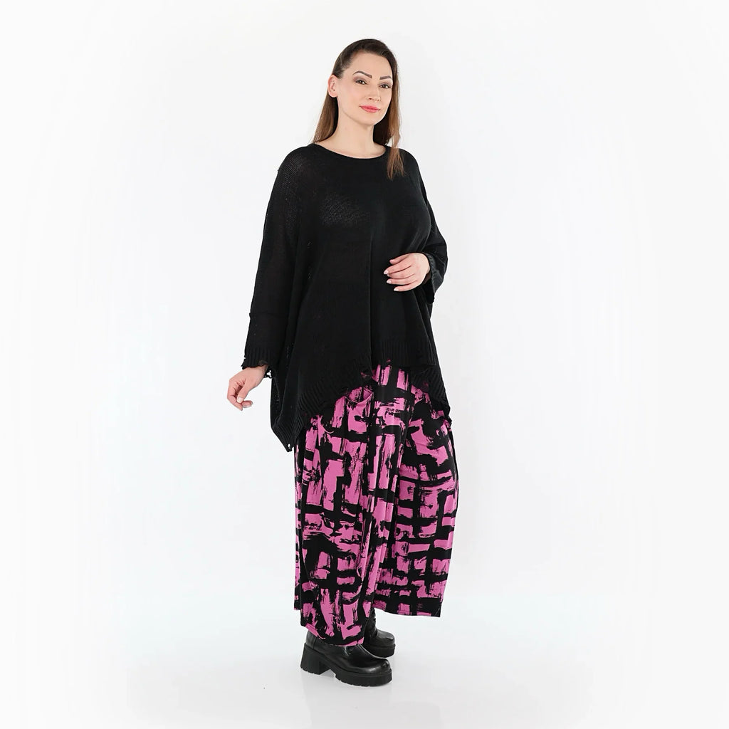 AKH Fashion 8069 Pantalon, Fuchsia-Noir