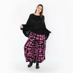 AKH Fashion 8069 Pantalon, Fuchsia-Noir