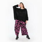 AKH Fashion 8069 Pantalon, Fuchsia-Noir