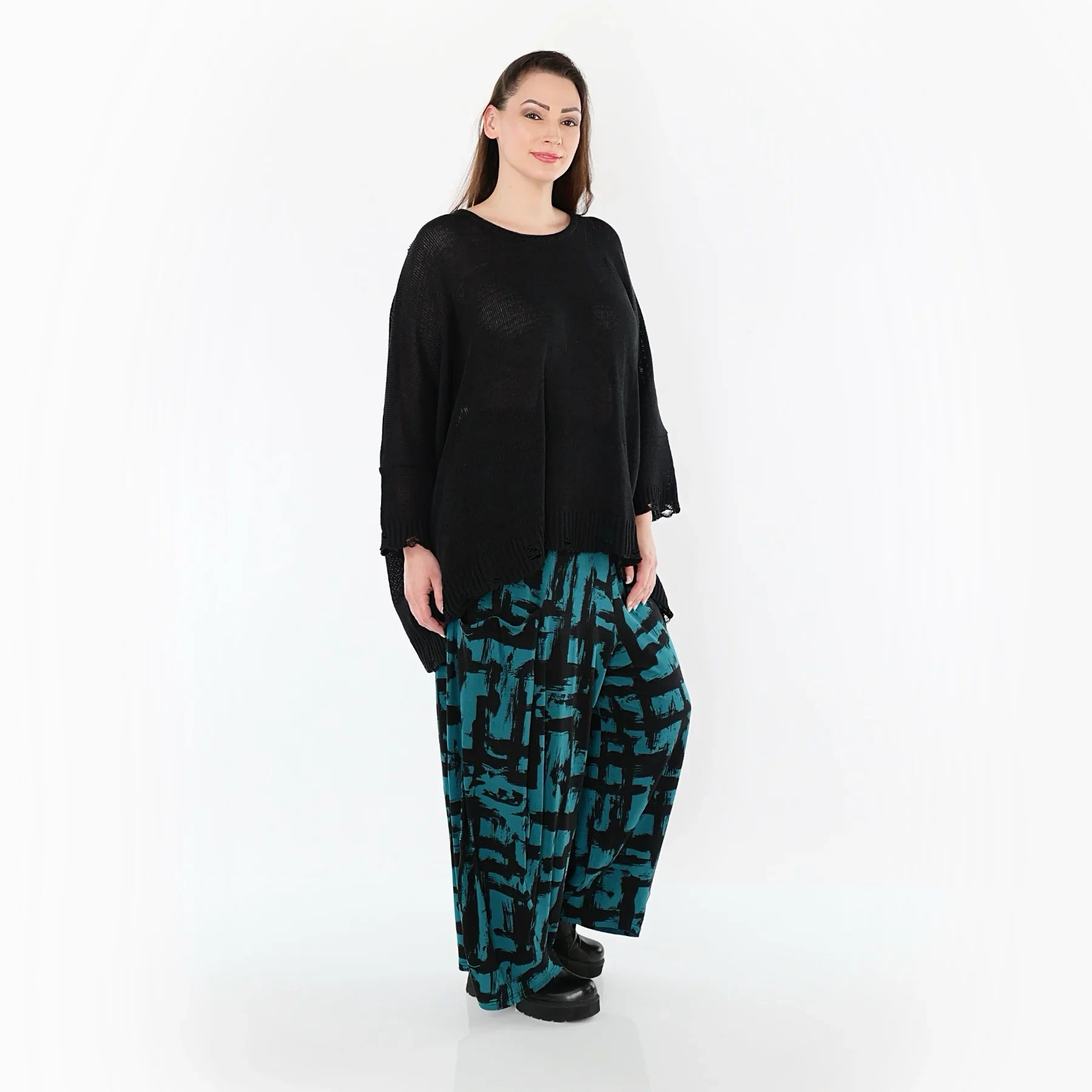 AKH Fashion 8069 Pantalon, Pétrole-Noir