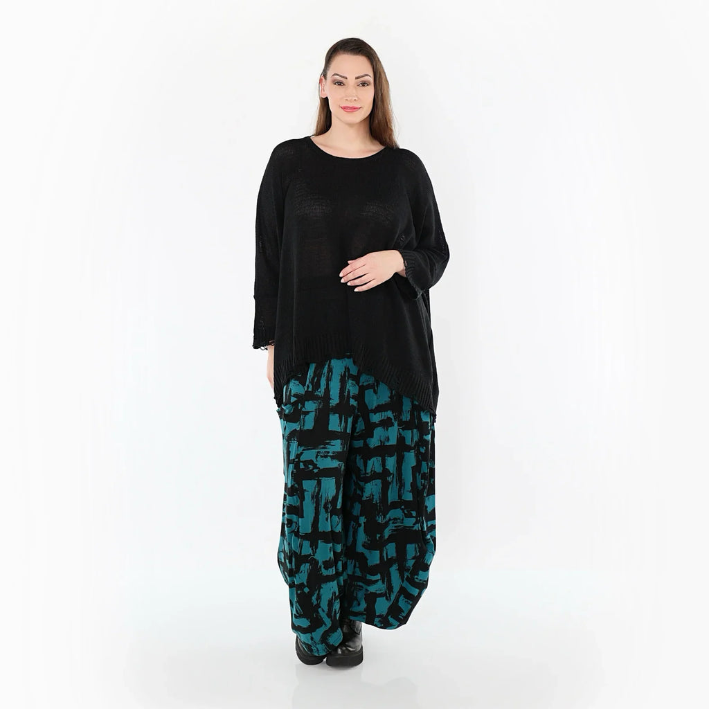 AKH Fashion 8069 Pantalon, Pétrole-Noir