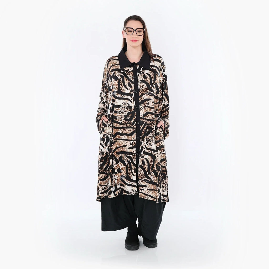 AKH Fashion 7131 Blouse, Noir-Cognac-Blanc