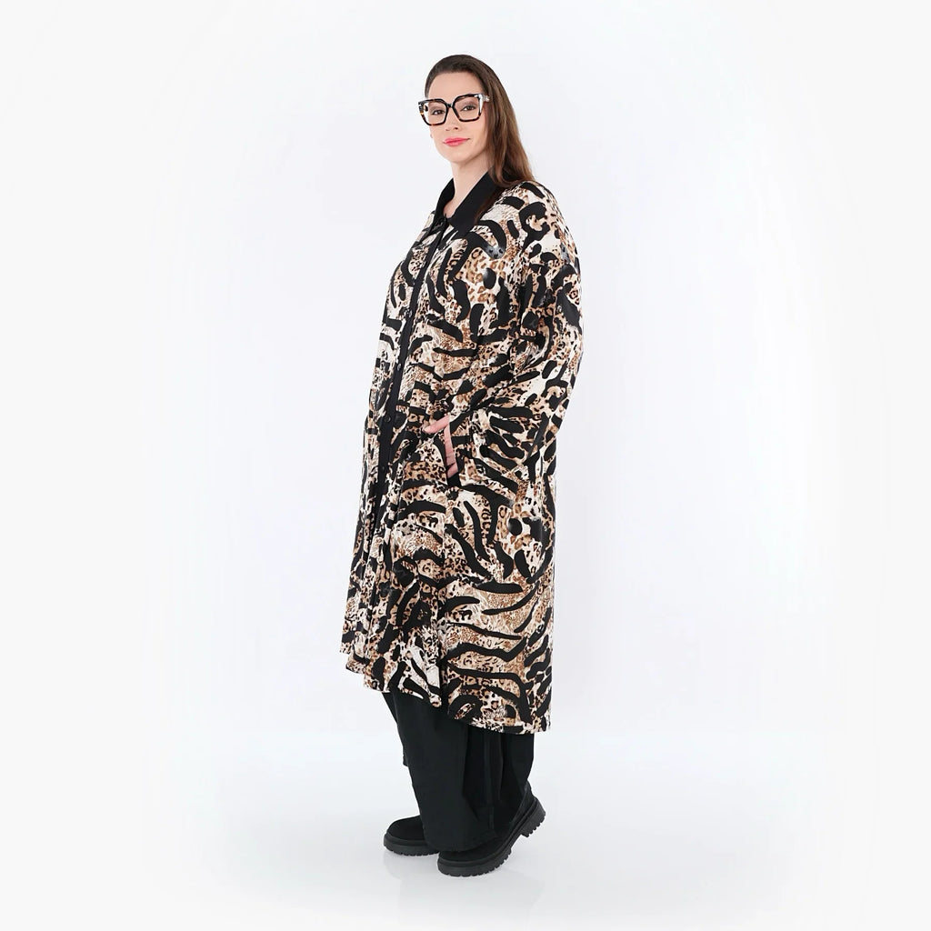 AKH Fashion 7131 Blouse, Noir-Cognac-Blanc
