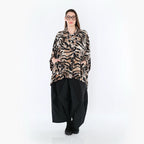 AKH Fashion 7132 Chemisier, Noir-Cognac-Blanc