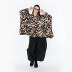 AKH Fashion 7132 Chemisier, Noir-Cognac-Blanc