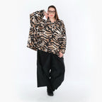 AKH Fashion 7132 Chemisier, Noir-Cognac-Blanc