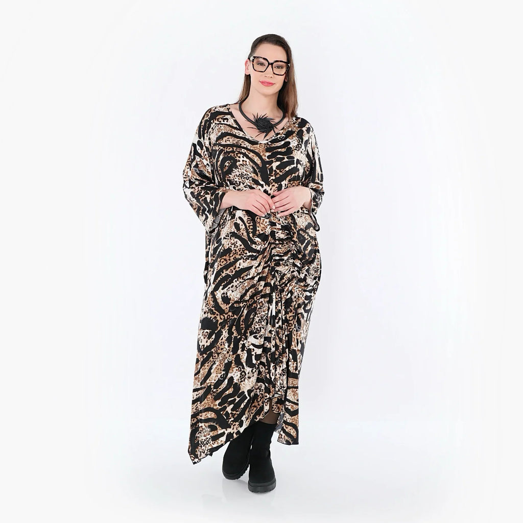 AKH Fashion 7134 Robe, Noir-Cognac-Blanc