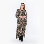 AKH Fashion 7134 Robe, Noir-Cognac-Blanc