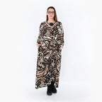 AKH Fashion 7134 Robe, Noir-Cognac-Blanc