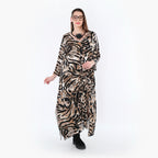 AKH Fashion 7134 Robe, Noir-Cognac-Blanc