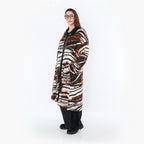 Chemisier AKH Fashion 7131, Noir-Marron-Blanc