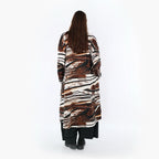 Chemisier AKH Fashion 7131, Noir-Marron-Blanc