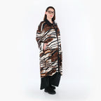 Chemisier AKH Fashion 7131, Noir-Marron-Blanc
