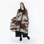 Chemisier AKH Fashion 7131, Noir-Marron-Blanc
