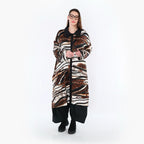 Chemisier AKH Fashion 7131, Noir-Marron-Blanc