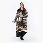 Chemisier AKH Fashion 7131, Noir-Marron-Blanc