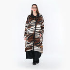 Chemisier AKH Fashion 7131, Noir-Marron-Blanc