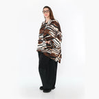 AKH Fashion 7132 Chemisier, Noir-Brun-Blanc