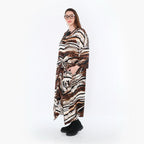 AKH Fashion 7134 Robe, Noir-Marron-Blanc