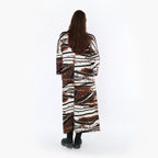 AKH Fashion 7134 Robe, Noir-Marron-Blanc