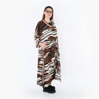 AKH Fashion 7134 Robe, Noir-Marron-Blanc