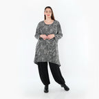 AKH Fashion 521 Chemise, Gris-Noir-Blanc