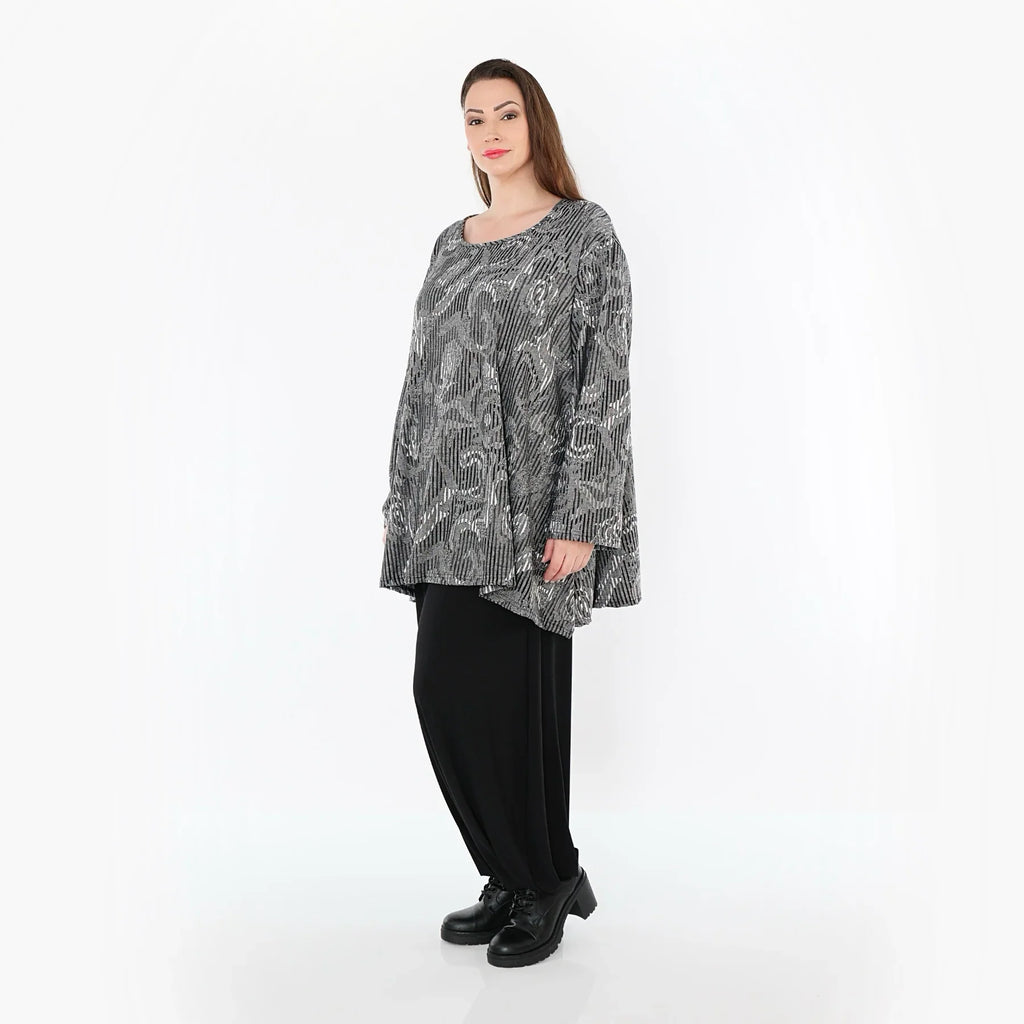 AKH Fashion 593 Big Shirt, gris-noir-blanc