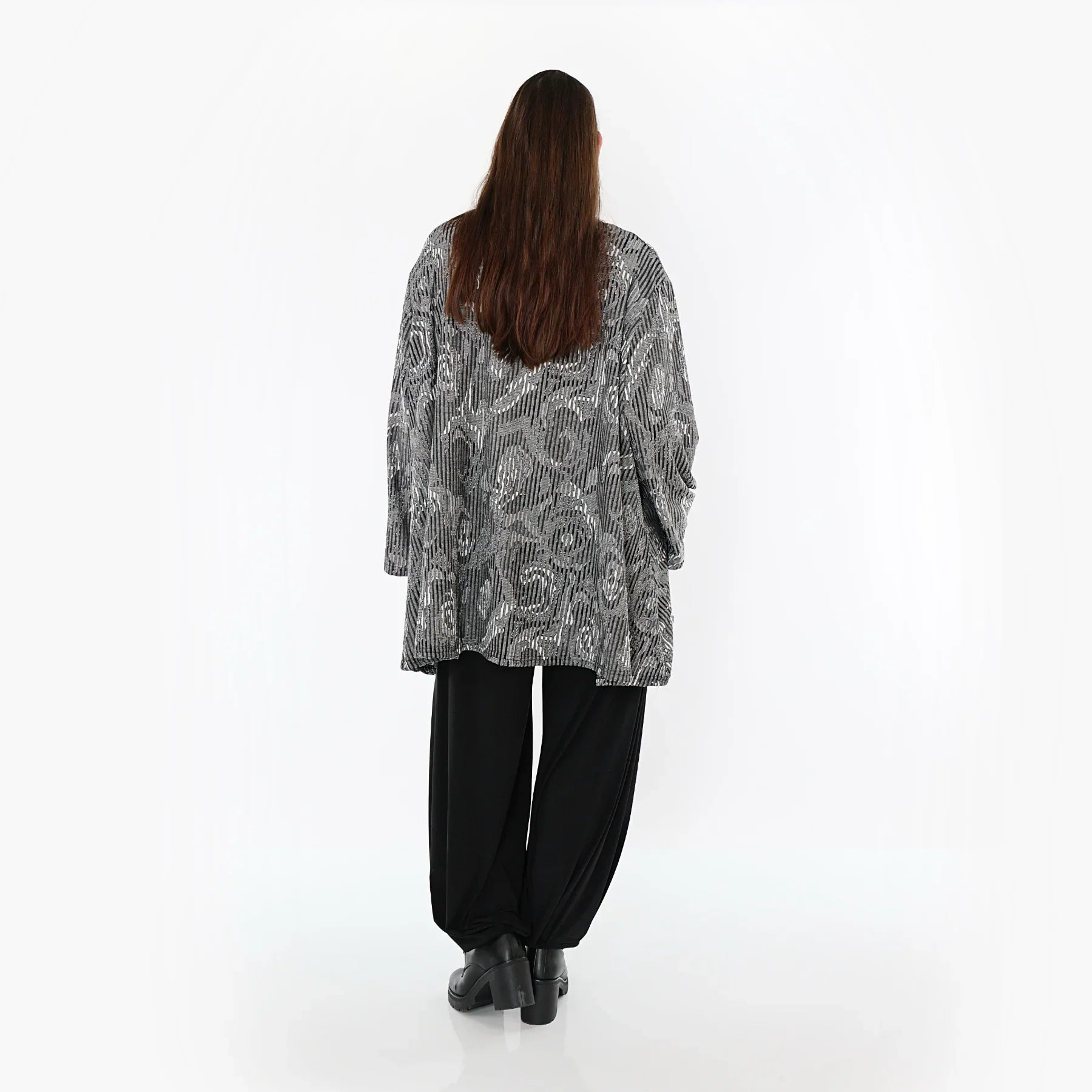 AKH Fashion 593 Big Shirt, gris-noir-blanc