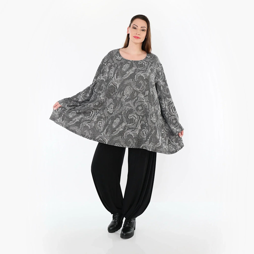 AKH Fashion 593 Big Shirt, gris-noir-blanc